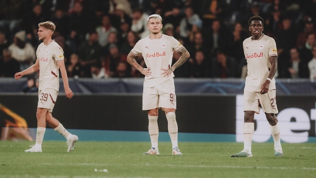 Leo Morgalla, Kamil Piatkowski and Lucas Gourna-Douath (from left). (Bild: Red Bull Salzburg/Andreas Schaad)