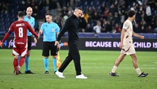 Pepijn Lijnders war nach dem Match gegen Brest bedient. (Bild: APA/BARBARA GINDL)