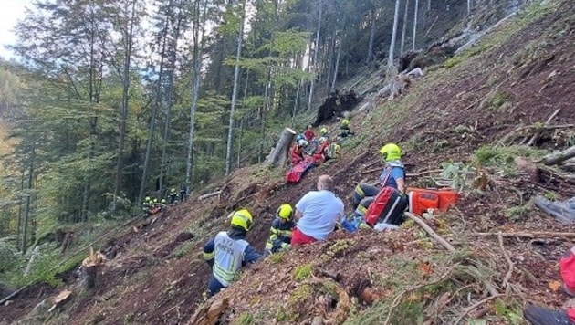 Die Unfallstelle in Dobrein (Bild: FF Neuberg)