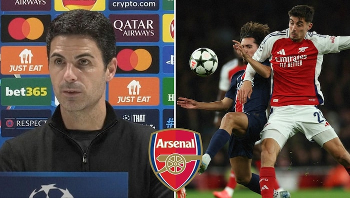 Mikel Arteta (left) raves about Kai Havertz (right).
