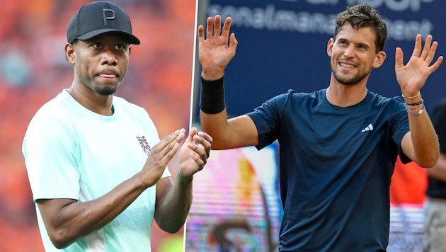 David Alaba (left) will honor Dominic Thiem. (Bild: GEPA)