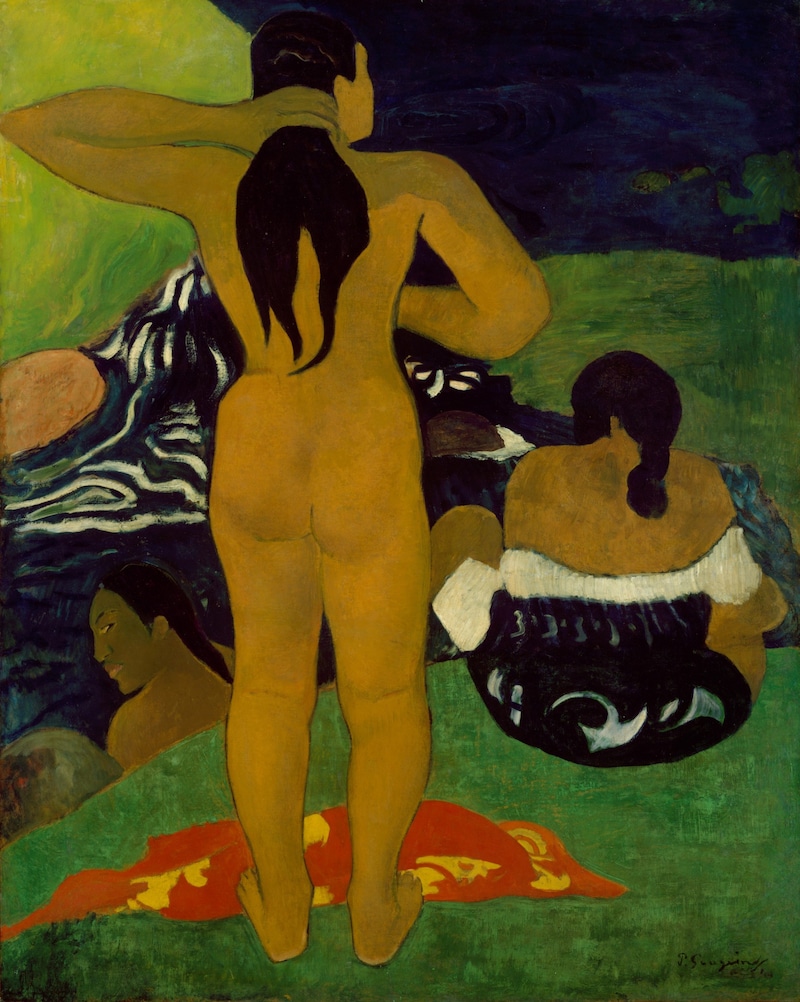 Paul Gauguin, „Tahitianerinnen beim Baden“, 1892 Öl auf Papier, auf Leinwand aufgezogen 109,9 x 89,5 cm (Bild: bpk | The Metropolitan Museum of Art)