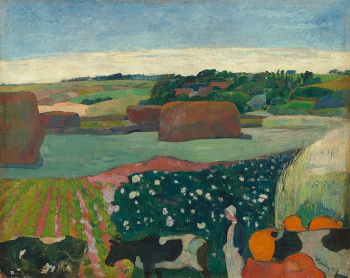 Paul Gauguin, „Heugarben in der Bretagne“, 1890 Öl auf Leinwand 74,3 x 93,6 cm