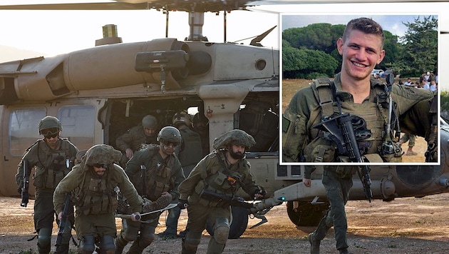 Captain Eitan Itzhak Oster (small picture) was killed in action against Hezbollah. (Bild: AFP or licensors)