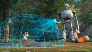 Der Roboter Roz möchte dem kleinen Gänseküken das Fliegen beibringen.  (Bild: DreamWorks Animation)