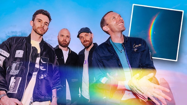 With their tenth studio album "Moon Music", Coldplay are finally moving into intergalactic spheres. (Bild: Krone KREATIV/Warner Music, Anna Lee)