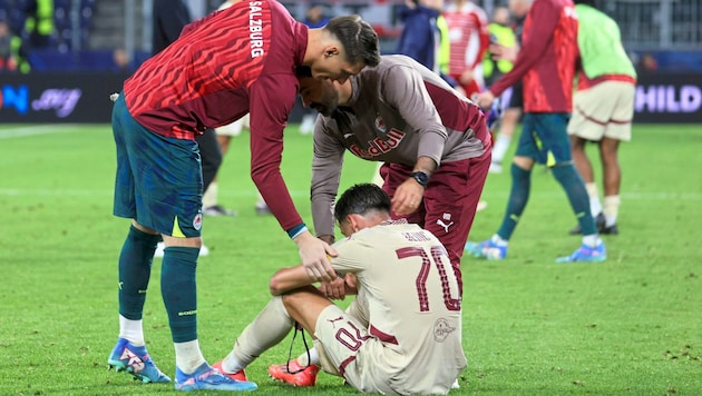 Dedic (no. 70) was inconsolable after the 4-0 defeat against Brest. (Bild: Tröster Andreas/Kronen Zeitung)