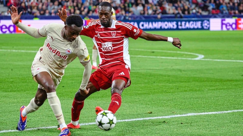 Baidoo (l.) and Co. had a tough time against Brest. (Bild: GEPA/GEPA pictures)