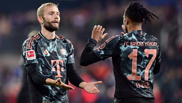 Konrad Laimer (left) is also likely to be in the starting eleven against Paris Saint-Germain. (Bild: GEPA/GEPA pictures)