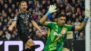 Harry Kane und seinen Bayern gelang gegen Aston Villa kein Treffer. 