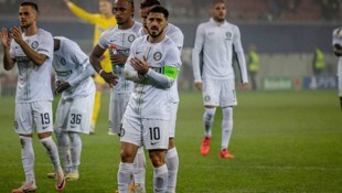 Die Spieler von Sturm Graz zeigen sich nach der Niederlage gegen Brügge enttäuscht. 