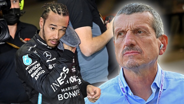 Günther Steiner (r.) is convinced that Lewis Hamilton (l.) would have become world champion under Charlie Whiting. (Bild: AFP/APA/ANDREJ ISAKOVIC)