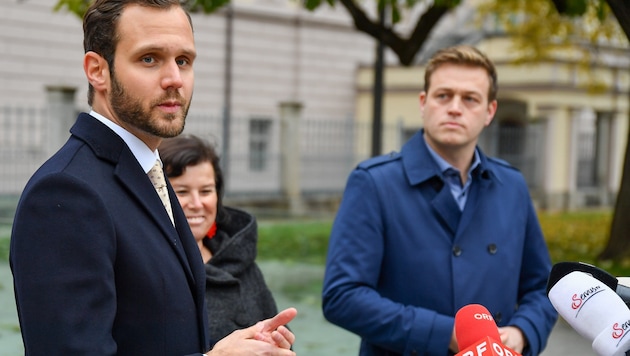 Stefan Kaineder (Grüne) ist als Landesrat Mitglied der oberösterreichischen Landesregierung und damit wichtiger Player in seiner Partei – genauso wie Felix Eypeltauer (Neos). (Bild: Dostal Harald/Harald Dostal)