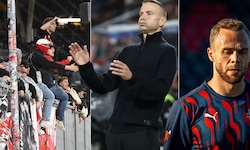 Salzburgs Fans forderten: „Wir wollen euch kämpfen sehen!“ Pep Lijnders (m.) sucht keine ...