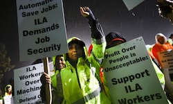 Streik von Hafenarbeiterinnen und Hafenarbeitern in den USA (Archivbild)