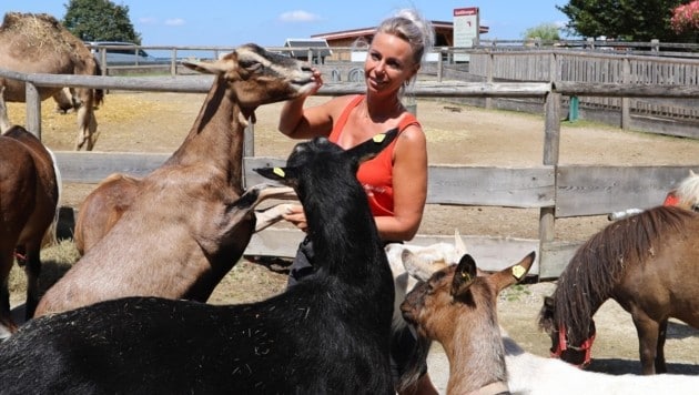 Michaela ist eine der Tierpflegerinnen, die ihre Arbeit am Hofgut als Berufung lebt. (Bild: Diana Zwickl)