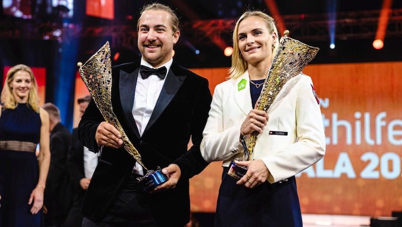 Valentin Bontus (Sportler des Jahres) und Victoria Hudson (Sportlerin des Jahres) (Bild: Urbantschitsch Mario)