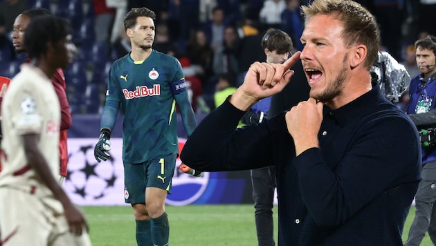 Julian Nagelsmann (right) brings Salzburg keeper Janis Blaswich into the DFB squad. This causes a lot of incomprehension among our neighbors. (Bild: GEPA pictures)