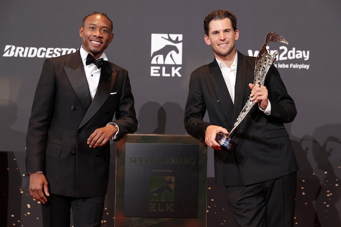 David Alaba and Dominic Thiem at the Gala Night of Sport 