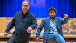 Rupert Lehhofer und Zaid Alsalame als Techniker am Ort des FPÖ-Putsches (Bild: Johannes Gellner)