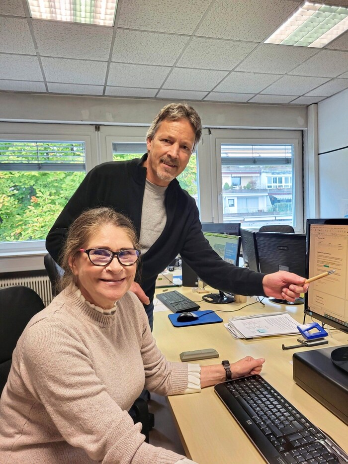 Birgit Schweiger and Dieter Lisitzky from the IT department