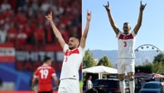 Merih Demiral traf beim 2:1 gegen Österreich doppelt. Jetzt bekam er eine Statue. (Bild: AFP/APA/Ronny HARTMANN, X/TTAgrup)