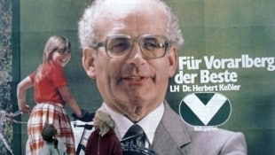 Ein Wahlplakat der ÖVP mit Spitzenkandidat Dr. Herbert Keßler aus dem Jahr 1979. (Bild: Helmut Klapper, Vorarlberger Landesbibliothek)