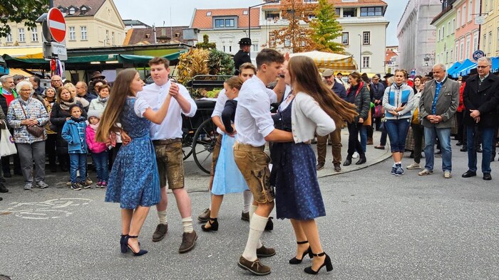There was dancing at the harvest festival.