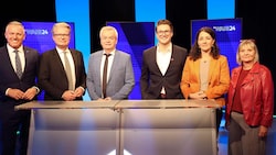 Die steirischen Parteichefs am Abend nach der geschlagenen Nationalratswahl. (Bild: Jauschowetz Christian)