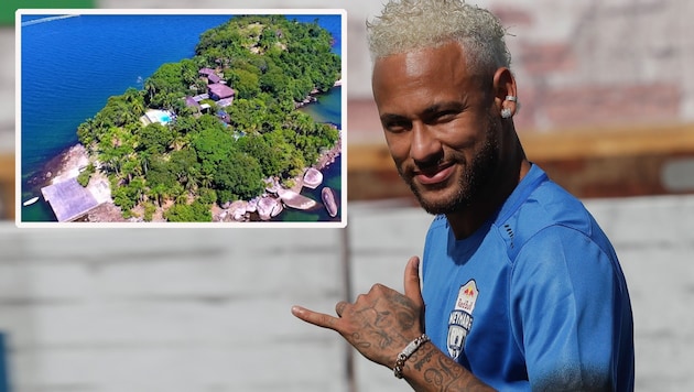 Neymar is willing to pay 8.4 million euros for the island. (Bild: AP,glomex,krone.at-grafik)