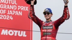 Bagnaia jubelt über das perfekte Wochenende. (Bild: AP)