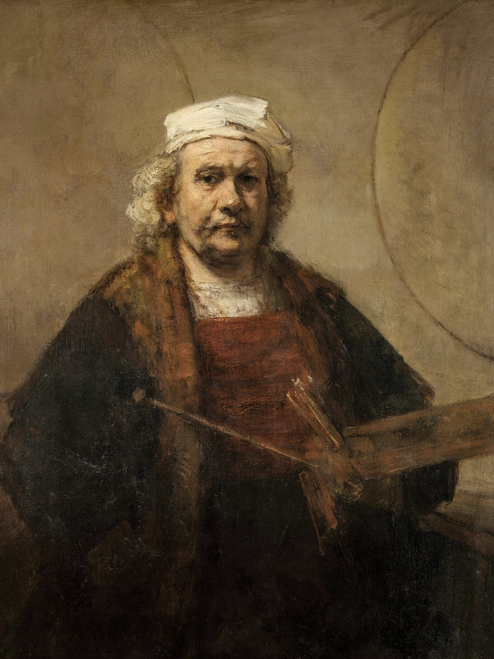 Rembrandts Selbstporträt mit Palette und Malstock, um 1665