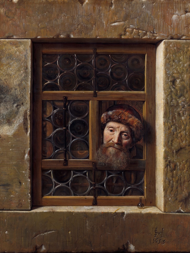 Samuel van Hoogstraten, „Alter Mann im Fenster“, 1653 (Bild: KHM-Museumsverband)