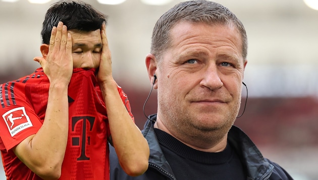 Bayern gave away the win, Max Eberl (right) is annoyed by the result. (Bild: GEPA)