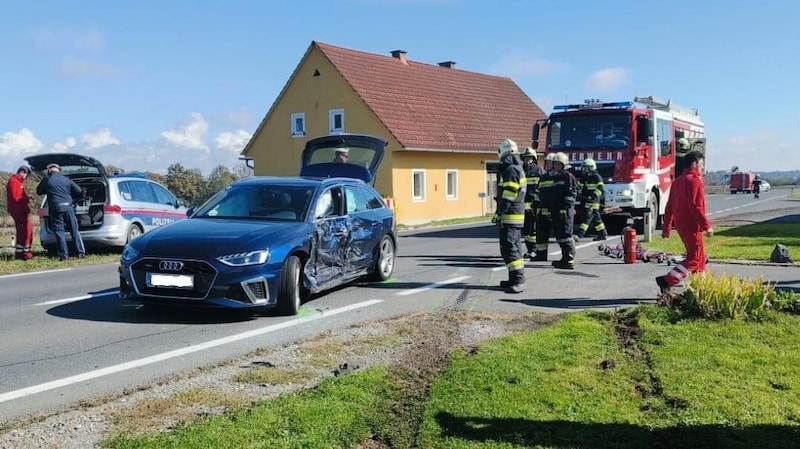 Die Unfallstelle in Halbenrain (Bild: FF Halbenrain)