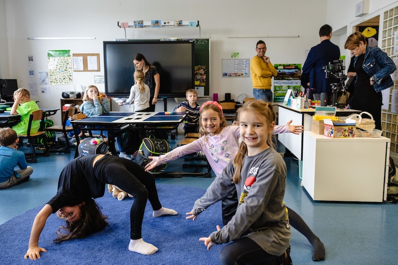 The children were highly active at the moving school. (Bild: Urbantschitsch Mario)