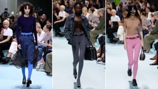 Bei Prada sind lange Woll-Unterhosen angesagt wie nie. (Bild: Krone KREATIV/APA/AFP/Gabriel BOUYS, Ik Aldama / dpa Picture Alliance / picturedesk.com)