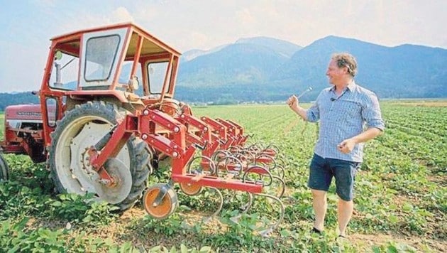 Biobauer Klaus Tschaitschmann. (Bild: Geopark Karawanken/Petzen Bergbahn)