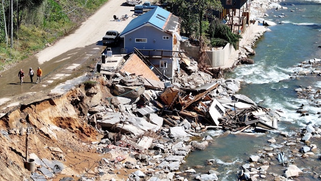 It was only at the end of September that Hurricane Helene hit Florida and other states in the south-east of the USA (photo) - now comes Milton. (Bild: APA/2024 Getty Images)