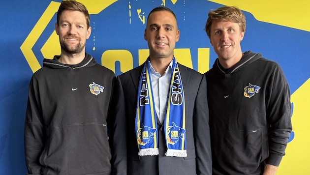 From left to right: Christoph Freitag (Sports Director SKN St. Pölten), Tugberk Tanrivermis, (Head Coach SKN St. Pölten) and Matthias Gebauer (Managing Director Business SKN St. Pölten) (Bild: SKN St. Pölten)