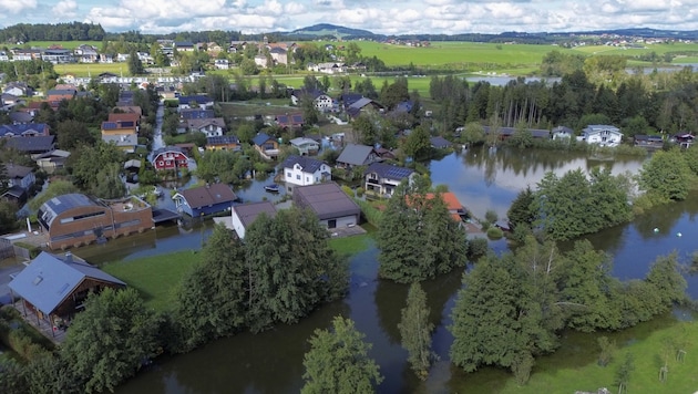 September 2024: In der Wallerseestadt Seekirchen kam es wieder zu Überschwemmungen (Bild: Tschepp Markus)