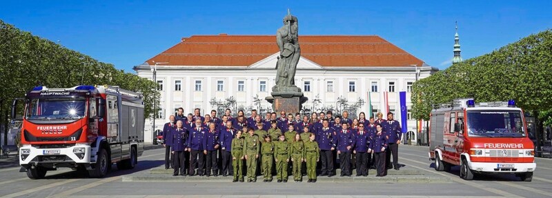 The main fire station with youth brigade today. (Bild: Hauptwache Klagenfurt)