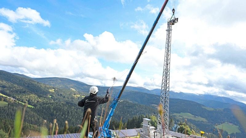 From Thursday, Austria's first small wind turbine will be producing green electricity in Kamp. (Bild: Evelyn Hronek)