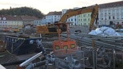 Auf der Großbaustelle für das neue Physik-Zentrum (einstige Vorklinik) kam es am Mittwoch zu einem tödlichen Arbeitsunfall. (Bild: Jauschowetz Christian)