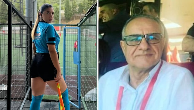 Elif Karaarslan (l.) is alleged to have had sex with referee observer Orhan Erdemir (r.). (Bild: Instagram/elifkaraarslan_17, X/aliogul)