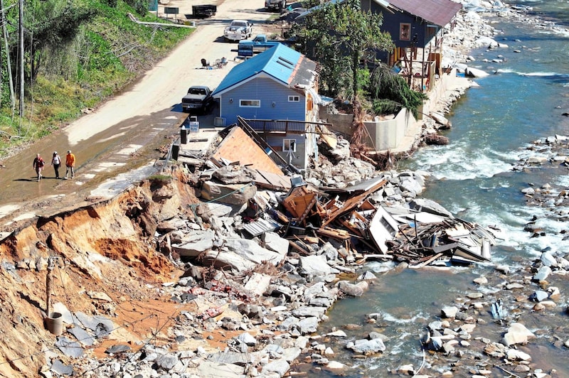 The damage caused by the latest environmental disaster is far from being repaired, as this picture shows. Now the next hurricane is approaching and will leave another trail of devastation through parts of the United States. (Bild: AFP)