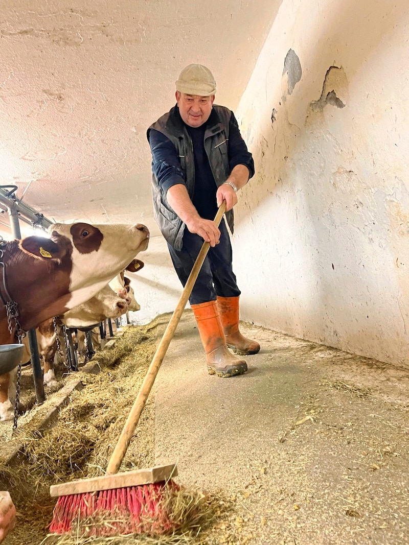 The second regulars' table took place at Sepp Genser's home. The 55-year-old is a passionate farmer. (Bild: Elisa Aschbacher)