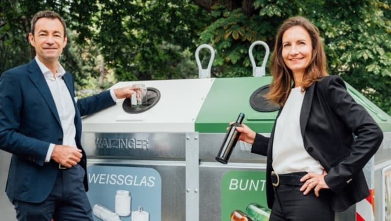 Dr. Harald Hauke &amp; DI Eva Koller, Managing Directors of Austria Glas Recycling GmbH (Bild: Austria Glas Recycling/Fotograf: Daniel Willinger.)