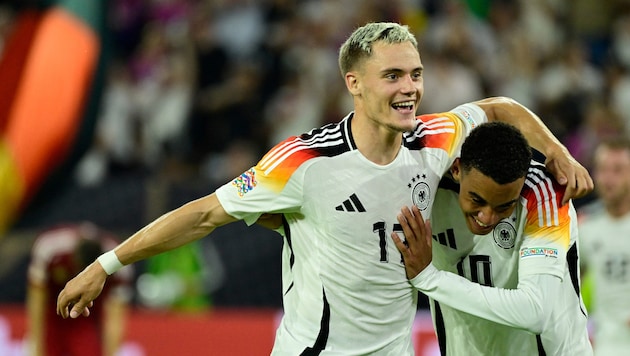 Florian Wirtz (l.) and Jamal Musiala (Bild: AFP/APA/John MACDOUGALL)