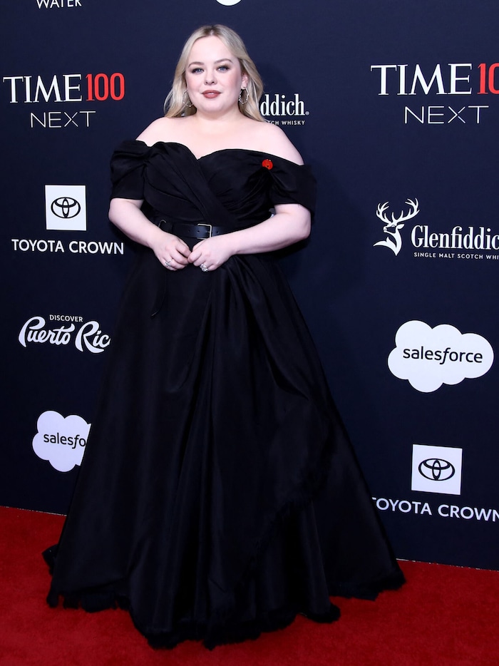 Nicola Coughlan opted for an elegant gown in black.